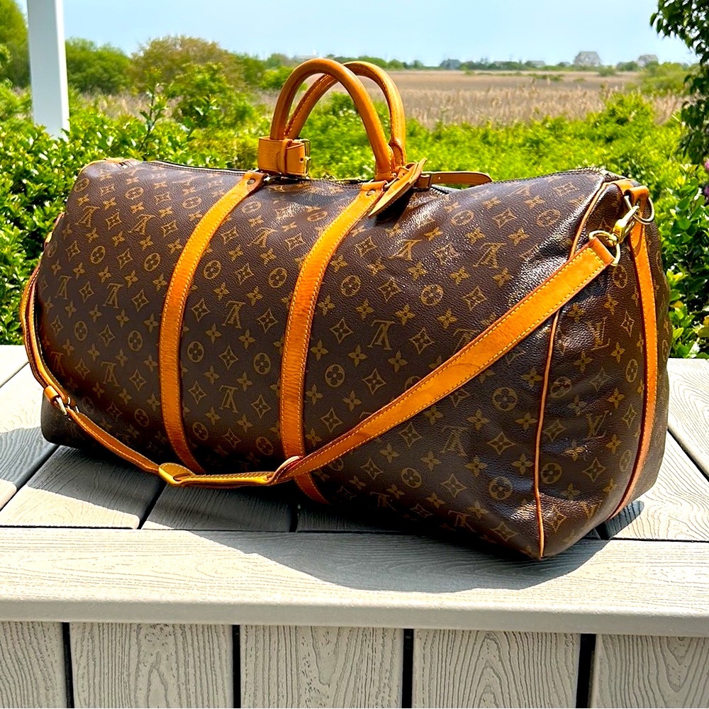 Louis Vuitton Monogram Canvas Brown & Tan Travel Duffel
